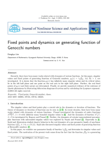 Fixed points and dynamics on generating function of Genocchi numbers Dongkyu Lim