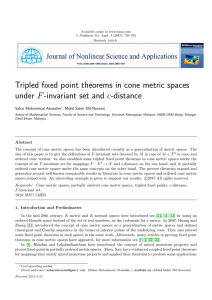 Tripled fixed point theorems in cone metric spaces Sahar Mohammad Abusalim