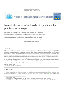 Numerical solution of n’th order fuzzy initial value Ali Jameel