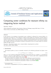 Computing center conditions for resonant infinity via integrating factor method Yusen Wu