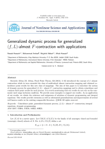 Generalized dynamic process for generalized (f, L)-almost F -contraction with applications