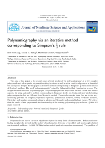 Polynomiography via an iterative method corresponding to Simpson’s rule 1