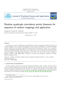 Random quadruple coincidence points theorems for Xiaofang Yan, Chuanxi Zhu