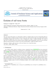Evolutes of null torus fronts Xiupeng Cui , Donghe Pei , Haiou Yu