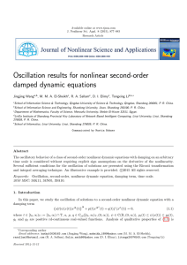 Oscillation results for nonlinear second-order damped dynamic equations Jingjing Wang