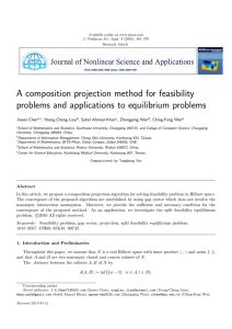 A composition projection method for feasibility Jiawei Chen , Yeong-Cheng Liou