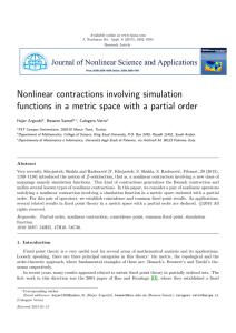 Nonlinear contractions involving simulation Hajer Argoubi , Bessem Samet