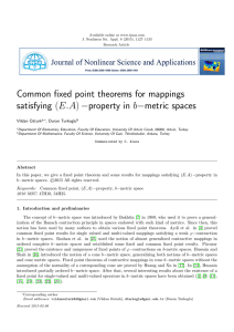 Common fixed point theorems for mappings Vildan Ozturk , Duran Turkoglu