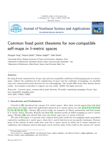 Common fixed point theorems for non-compatible self-maps in b-metric spaces Zhongzhi Yang
