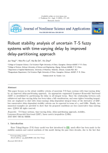 Robust stability analysis of uncertain T-S fuzzy delay-partitioning approach