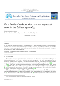 On a family of surfaces with common asymptotic 3 Z¨
