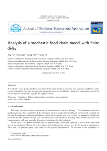 Analysis of a stochastic food chain model with finite delay Jing Fu