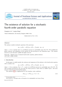 The existence of solution for a stochastic fourth-order parabolic equation Changchun Liu