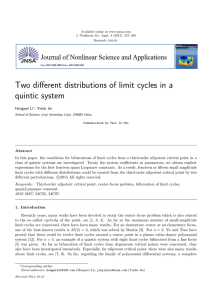 Two diﬀerent distributions of limit cycles in a quintic system Hongwei Li