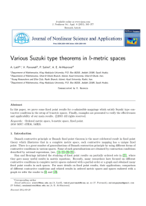Various Suzuki type theorems in b-metric spaces A. Latif , V. Parvaneh