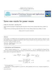 Some new results for power means Yu-Qin Xu , Kun Chen