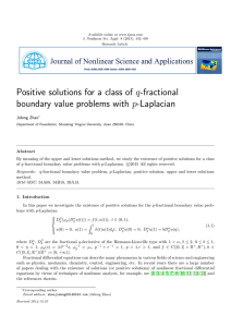 Positive solutions for a class of q-fractional Jidong Zhao