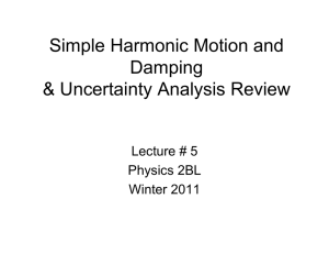Simple Harmonic Motion and Damping &amp; Uncertainty Analysis Review Lecture # 5