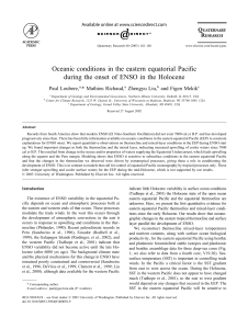 Oceanic conditions in the eastern equatorial Pacific Paul Loubere, * Mathieu Richaud,