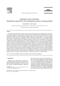 Quantitative paleo-estimation: hypothetical experiments with extrapolation and the no-analog problem Figen Mekik