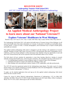 An Applied Medical Anthropology Project Explore Veterans’ Healthcare in West Michigan