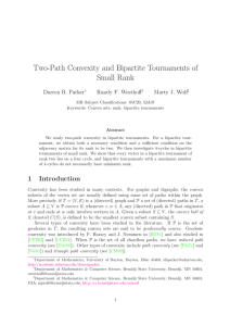 Two-Path Convexity and Bipartite Tournaments of Small Rank Darren B. Parker