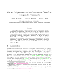Convex Independence and the Structure of Clone-Free Multipartite Tournaments Darren B. Parker