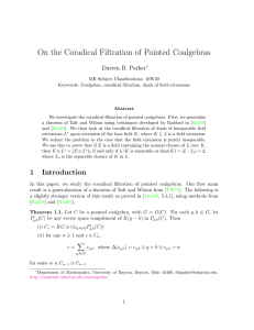 On the Coradical Filtration of Pointed Coalgebras Darren B. Parker