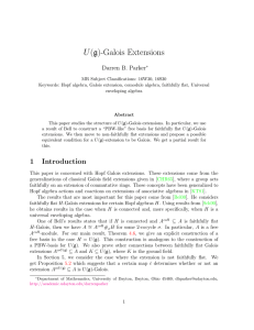 U (g)-Galois Extensions Darren B. Parker