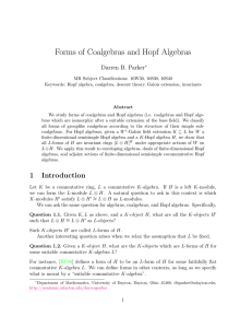 Forms of Coalgebras and Hopf Algebras Darren B. Parker