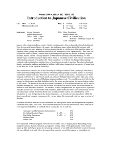 Introduction to Japanese Civilization •