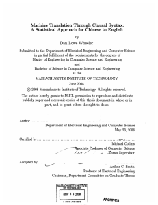 Machine  Translation Through  Clausal  Syntax: