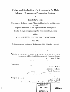 Design  and Evaluation  of  a  Benchmark ... Memory  Transaction Processing  Systems G. by