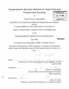 Nonparametric  Bayesian  Methods  for  Supervised ... Unsupervised  Learning Vikash  Kumar  Mansinghka JUL