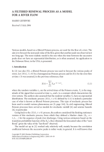 A FILTERED RENEWAL PROCESS AS A MODEL FOR A RIVER FLOW