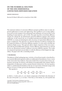 ON THE NUMERICAL SOLUTION OF THE ONE-DIMENSIONAL CONVECTION-DIFFUSION EQUATION