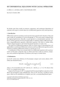 SET DIFFERENTIAL EQUATIONS WITH CAUSAL OPERATORS