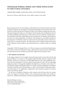 NONLINEAR NORMAL MODES AND THEIR APPLICATION IN STRUCTURAL DYNAMICS