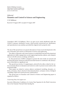 Hindawi Publishing Corporation Mathematical Problems in Engineering Volume 2007, Article ID 10432, pages