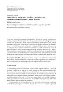 Hindawi Publishing Corporation Mathematical Problems in Engineering Volume 2007, Article ID 31267, pages