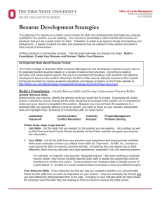 Resume Development Strategies