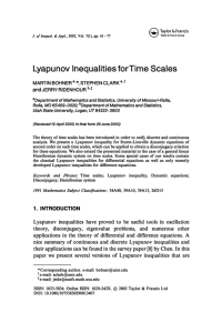 Lyapunov Scales Inequalities forTime