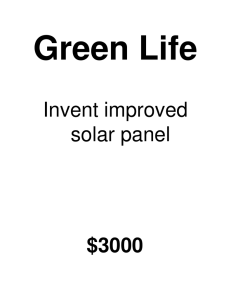 Green Life Invent improved solar panel $3000