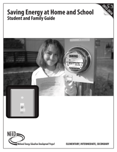 Saving Energy at Home and School Student and Family Guide 2015-2016