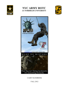 NYC ARMY ROTC AT FORDHAM UNIVERSITY CADET HANDBOOK