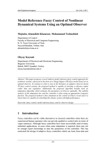 Model Reference Fuzzy Control of Nonlinear Mojtaba Ahmadieh Khanesar, Mohammad Teshnehlab