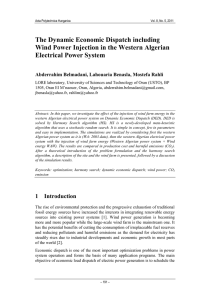 The Dynamic Economic Dispatch including Electrical Power System