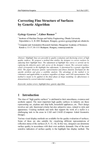 Correcting Fine Structure of Surfaces by Genetic Algorithm György Gyurecz , Gábor Renner