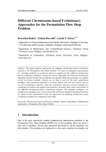 Different Chromosome-based Evolutionary Approaches for the Permutation Flow Shop Problem Krisztián Balázs