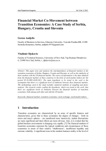 Financial Market Co-Movement between Transition Economies: A Case Study of Serbia,